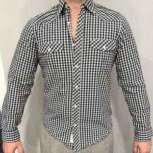 Collared button down gingham shirt